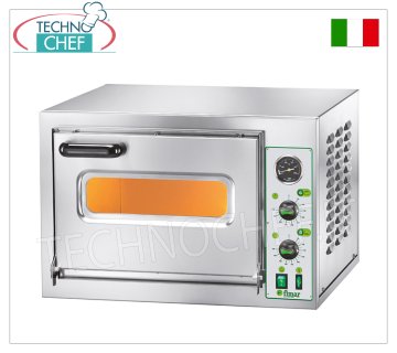 FIMAR - Elektrischer Pizzaofen für 1 Pizza, 40,5 x 40,5 cm Kammer, 22 cm hoch, mechanische Steuerung, Mod. MICROVC22