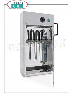 Sterilisatoren für Messer und Werkzeuge STERILISATOR UV EDELSTAHLMESSER für Wand, Kapazität 12 MESSER, Kw.0.16, Abmessung.360x130x670h