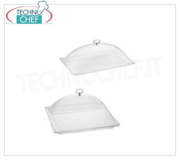 Transparente Kuppelglocke aus Plexiglas mit Tablett Kuppelglocke aus Plexiglas mit Tablett, Abm. cm 33x33x19h
