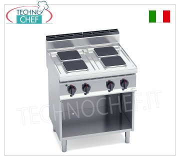 TECHNOCHEF – 4-Platten-Elektroherd auf offenem Schrank, 10,4 kW, Mod. E7PQ4M