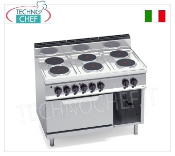 TECHNOCHEF - ELEKTROHERD 6 PLATTEN auf GN 2/1 OFEN, Kw.23,1, Mod.E7P6+FE