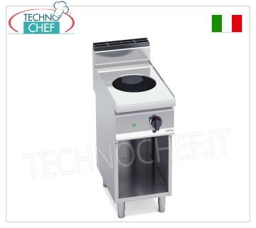 TECHNOCHEF - ELEKTROHERD 1 INDUKTIONS-WOK-PLATTE auf OFFENEM SCHRANK, Kw.3,5, Mod.E7WOK/IND ELEKTROHERD mit 1 INDUKTIONS-WOK-PLATTE auf OFFENEM SCHRANK, Serie MACROS 700, POWER INDUCTION-Serie, mit KOCHFLÄCHE Ø 300 mm, V.230/1, Kw.3,5, Gewicht 40 kg, Abm.mm.400x700x900h