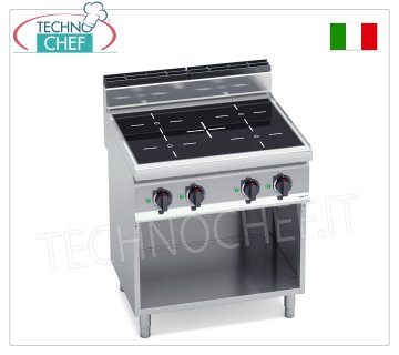TECHNOCHEF – 4-ZONEN-INDUKTIONS-ELEKTROHERD auf OFFENEM SCHRANK, Kw.14,00, Mod.E7P4M/IND