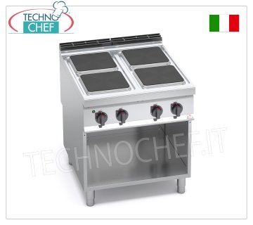 TECHNOCHEF – 4-Platten-Elektroherd auf offenem Schrank, Mod. E9PQ4M