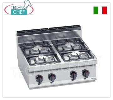 TECHNOCHEF - GASHERD 4 BRENNER OBEN, Kw.21,5, Mod.G7F4BPW