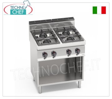 TECHNOCHEF - GASHERD 4 BRENNER auf OFFENEM SCHRANK, Kw.21,00, Mod.G7F4M