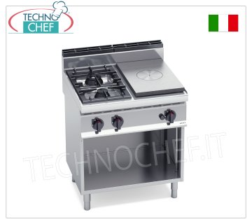 TECHNOCHEF - KOMBINIERTE KÜCHE mit Herd und 2 BRENNERN auf OFFENEM SCHRANK, Kw.17,5, Mod.G7T4P2FM