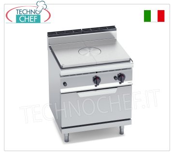 TECHNOCHEF - GAS-SOLID-TOP-KOCHER auf GASOFEN GN 2/1, Kw.17,8, Mod.G7TP+FG GAS-SOLID-TOP-KOCHER auf GN 2/1 GASOFEN, BERTOS, MACROS 700-Linie, HIGH POWER-Serie, Gesamtwärmeleistung 17,8 kW, Gewicht 129, Abm. 800 x 700 x 900 mm