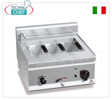 ELEKTRISCHER TISCHNUDELKOCHER, 25-Liter-Becken, komplett mit 3 Körben, V. 400/3+N – 8,25 kW – Abm. mm 600x600x290h