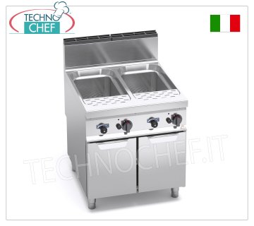 Technochef - GAS-NUDELKOCHER auf MOBIL, 2 Becken von 40+40 lt., MAXIMA 900-Linie, Mod.G9CP80
