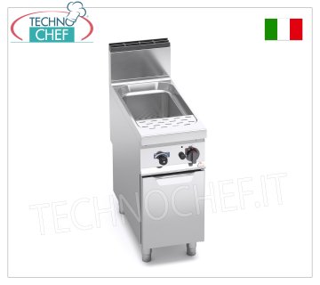 TECHNOCHEF - GAS CUOCIPASTA su MOBILE, Vasca da 40 lt., Mod.G9CP40 GAS-NUDELKOCHER auf MOBILE, BERTOS, MAXIMA 900-Linie, 1 Becken mit 40 Litern, Wärmeleistung 12,00 kW, Gewicht 54 kg, Abmessung 400 x 900 x 900 mm