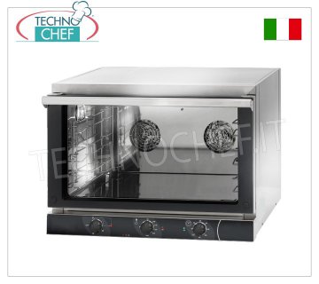 TECNODOM-Elektro-Konvektionsofen mit GRILL, 3 Backbleche 60x40 cm, Klapptür, Mod. NERONE EKO 600 - GRILL Elektrischer UMBELÜFTETER KONVENTIONSOFEN mit GRILL, für GEBÄCK, Fassungsvermögen 3 BLECHE mit den Maßen 600 x 400 mm (nicht im Lieferumfang enthalten), MANUELLE STEUERUNG, Version mit KLAPPENTÜR, V.230/1, Kw.3,15+1,7, Gewicht 35 kg, Abm. 775 x 700 x 560 mm