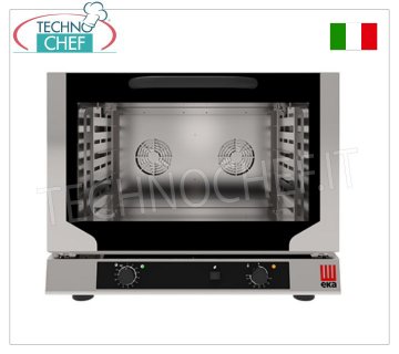 TECNOEKA - Elektrischer Konvektionsofen mit Befeuchter für 4 Bleche von 600 x 400 mm - Abm. 784 x 754 x 634 mm