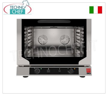 TECNOEKA - Elektrischer Heißluftofen mit Grill und Luftbefeuchter, 4 Bleche 60x40 cm, Abm. mm 784x754x634h