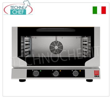 TECNOEKA - ELEKTRISCHER KONVEKTIONSOFEN mit DIREKTEM DAMPF, 3 Bleche 60x40 cm, Abm. mm 784x754x504h