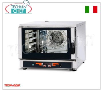 TECNODOM - Elektrischer Konvektions-Dampfofen, 4 GN 1/1 oder 60x40 cm Tabletts, Abm. mm 840x920x675h