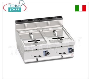 BERTOS - GAS-FRITTEUSE FÜR TISCHPLATTEN, 2 Becken mit 10+10 Litern, Mod.GL10+10B