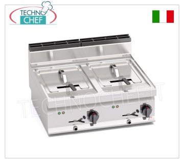 TECHNOCHEF – ELEKTRISCHE THEKENFRITEUSE, 2 TANKS à 10+10 Liter, Mod.E7F10-8B