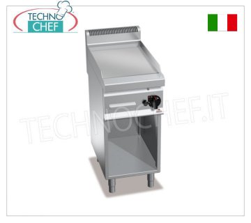 GAS-GRILLBRILLE mit GLATTER MULTIPAN-PLATTE, auf OFFENEM SCHRANK, Mod. G7FL4M
