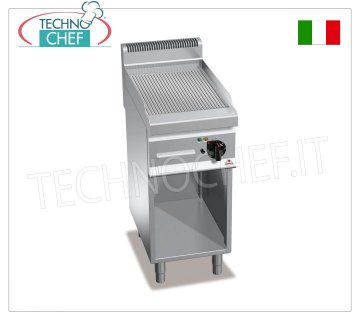 GAS-GRILLGRILL mit MULTIPAN-RIPPPLATTE, auf OFFENEM SCHRANK, Mod.G7FR4M