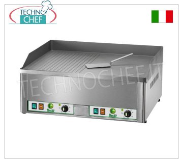 FIMAR – Professionelle elektrische Arbeitsplatte, 1/2 gerippte 1/2 glatte Platte, Mod. FRY2LR