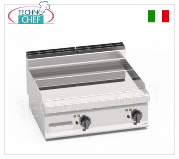 ELEKTRISCHE GRILLPLATTE mit GLATTER POLIERTER VERBUNDPLATTE, Mod. E7FL8BP-2/CPD