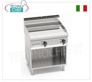 ELEKTRISCHE GRILLPLATTE mit GLATTER POLIERTER VERBUNDPLATTE, Mod. E7FL8MP-2/CPD