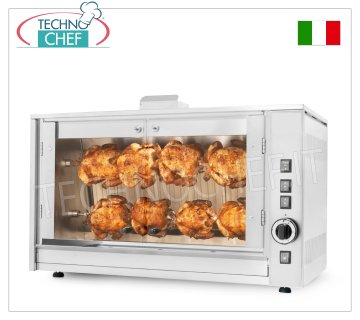 GAS-ROTISSERIE mit 2 überlappenden STÄBEN für 8 HÜHNER