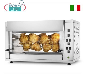 ELEKTRISCHE ROTISSERIE mit 3 überlappenden STÄBEN für 12 HÜHNER