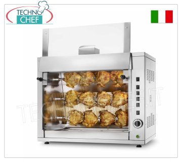 GAS-ROTISSERIE mit 3 überlappenden STÄBEN für 12 HÜHNER