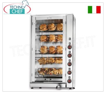 ELEKTRISCHE ROTISSERIE mit 5 unabhängigen, überlappenden Schidione-Stäben für 15 HÜHNER