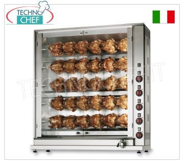 ELEKTRISCHE ROTISSERIE mit 5 unabhängigen, überlappenden Schidione-Stäben für 30 HÜHNER