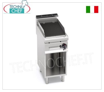 TECHNOCHEF - GAS-LAVA-STEINGRILL, 1 Modul auf OFFENEM SCHRANK, Mod.PLG40M/G