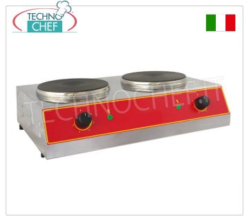 TECHNOCHEF - Doppelte elektrische Kochplatte, Ø 220+220 mm, Mod.CP40