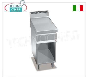 TECHNOCHEF - NEUTRALE OBERSEITE auf OFFENEM SCHRANK, 1 Modul von 400 mm, Mod.N7T4M NEUTRALE OBERSEITE auf OFFENEM SCHRANK, BERTOS, MACROS 700-Linie, WORKING-Serie, 1 Modul von 400 mm, Gewicht 24 kg, Abmessung 400 x 700 x 900 mm