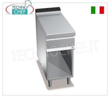 TECHNOCHEF - NEUTRALE OBERSEITE auf OFFENEM SCHRANK, 1 Modul von 400 mm, Mod.N9T4M NEUTRALE OBERSEITE auf OFFENEM SCHRANK, BERTOS, MAXIMA 900-Linie, WORKING-Serie, 1 Modul von 400 mm, Gewicht 35 kg, Abm. 400 x 900 x 900 mm