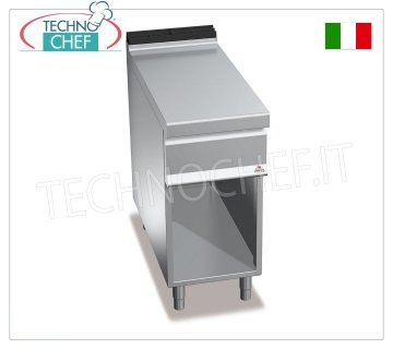 TECHNOCHEF - NEUTRALE OBERSEITE auf OFFENEM SCHRANK mit SCHUBLADE, 1 Modul von 400 mm, Mod.N9T4MC
