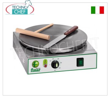 Technochef – Professioneller elektrischer Crêpes-Maker, 1 Gusseisenplatte Ø 350 mm, Mod.CRPN