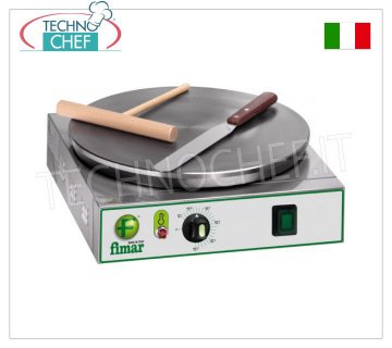 Technochef - Professioneller elektrischer Crêpes-Maker, 1 Gusseisenplatte Ø 400 mm, Mod.CRP4