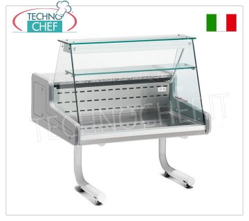 KÜHLVITRINE auf UNTERGESTELL MIT RÄDERN, mit GERADER GLASSCHEIBE, Mod. VRB7