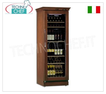 Technochef - 1-türiger Weinkühlschrank für 106 Flaschen, statisch, Multitemperatur von +6°/+16°C,