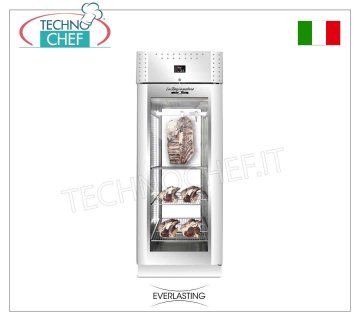 FLEISCH-REIFUNGSSCHRANK, Edelstahl, 1 GLAS-Tür, maximale Belastung 150 kg, Mod. FLEISCH PANORAMA 700 VIP