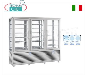 TECHNOCHEF - Kombinierte Vitrine für Eisdiele/Konditorei, temp. -15°-25°C/+4°+10°C, Mod.CPG1300S/R/R