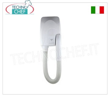Technochef – Wand-Haartrockner mit ausziehbarem Schlauch und Rasierer-Stecker – 950 W