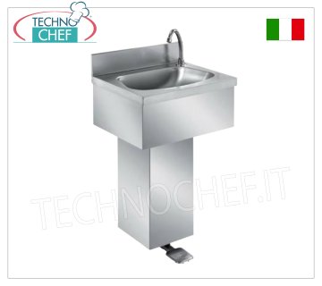 Handwaschbecken mit Säule, verkleidet mit Pedalbedienung, Abm. mm 500x400x800h