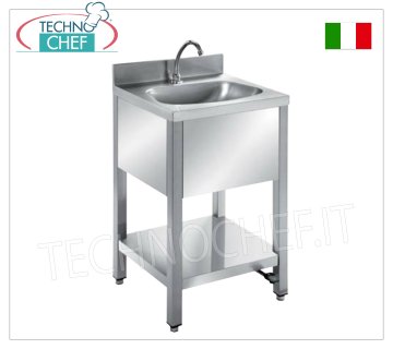 Handwaschbecken auf Füßen mit Fußbedienung, Abm. mm 500x450x850h