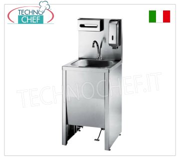 Waschtischunterschrank mit hoher Rückenlehne und Pedalbedienung, Abm. mm 500x600x1270h