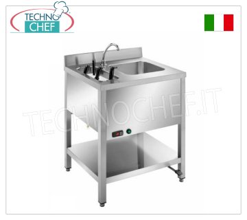Handwaschbecken auf Beinen mit Messersterilisator, Pedalsteuerung, Abm. mm 700x500x550h