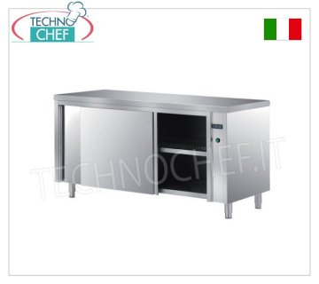 TECHNOCHEF - Warmhalteschrank aus Edelstahl 304, mit Schiebetüren, 60 cm tief