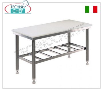 Metzgertische mit 80 mm starker Polyethylenplatte, 700 mm Tiefe
